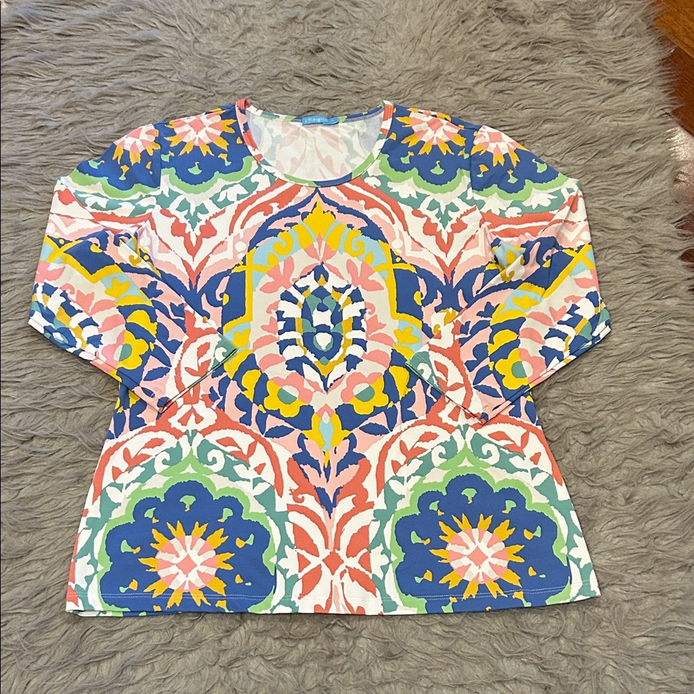 J. McLaughlin Multicolor Patterned Shirt - Picture 1 of 4